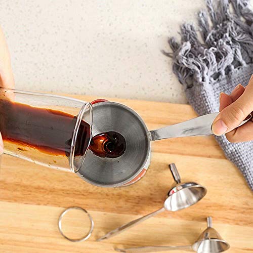 Waymeduo 3Pcs Variety Medium AU Small Kitchen Juego de líquidos de embudo grande de acero inoxidable