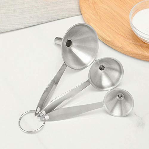 Waymeduo 3Pcs Variety Medium AU Small Kitchen Juego de líquidos de embudo grande de acero inoxidable