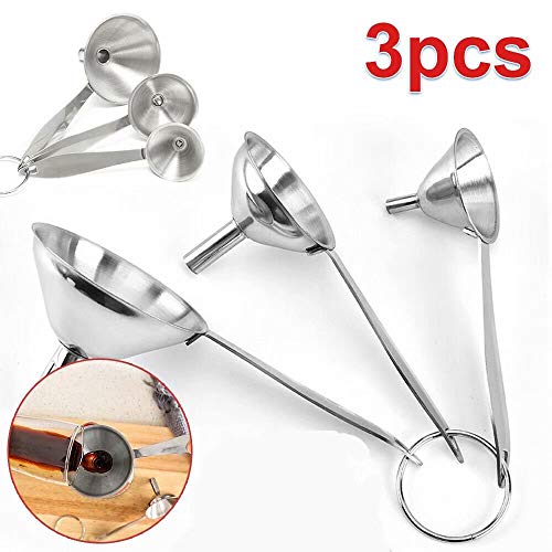 Waymeduo 3Pcs Variety Medium AU Small Kitchen Juego de líquidos de embudo grande de acero inoxidable