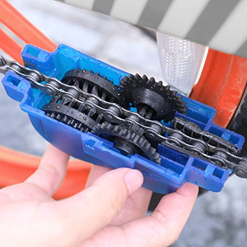 WBYJ 4 Pcs Limpiador de Cadena de Bicicleta, Dispositivo de Limpieza de Cadenas, Bici Herramienta de Limpieza, Portatil Kit De Cepillo De Limpieza De Bici Rapida para Todo Tipo de Bicicletas Cadena