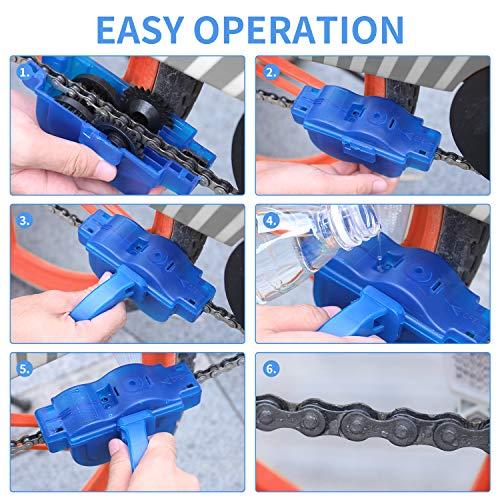WBYJ 4 Pcs Limpiador de Cadena de Bicicleta, Dispositivo de Limpieza de Cadenas, Bici Herramienta de Limpieza, Portatil Kit De Cepillo De Limpieza De Bici Rapida para Todo Tipo de Bicicletas Cadena