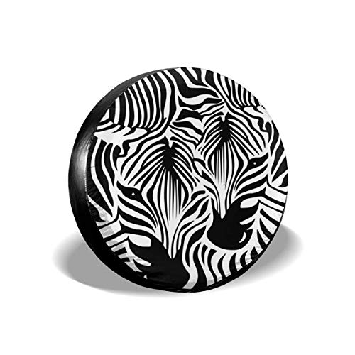 WCHAO Cubierta de neumático con Estampado de cebras de Animales, Cubierta Protectora de Cubierta de neumático de Coche Cubierta de Rueda de Repuesto a Prueba de Agua, Accesorios Cmaper de 16 '