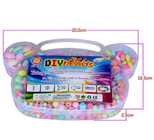WCOCOW Colores Mezclados Kit Abalorios Cuentas Dados con Letras para hacer pulseras collares (Bear Shape)