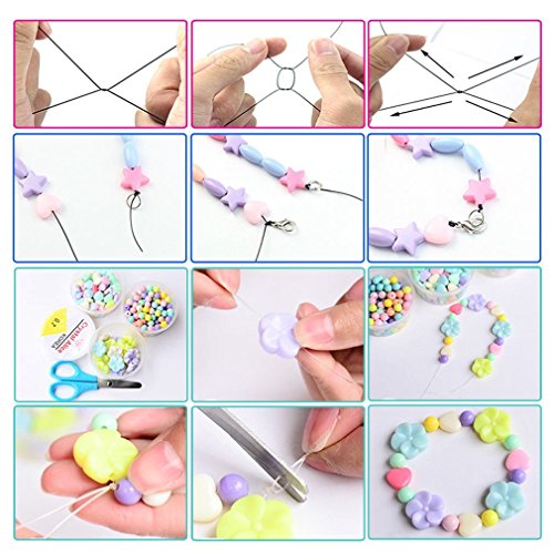 WCOCOW Colores Mezclados Kit Abalorios Cuentas Dados con Letras para hacer pulseras collares (Bear Shape)