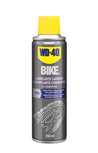 WD-40 Bike- Lubricante de Cadenas de Bicicleta para Todo Tipo de Condiciones y Ambientes- Spray 250ml