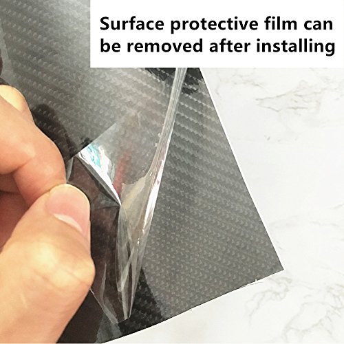 WDragon - Papel de vinilo de fibra de carbono de 60 x 150 cm, 5D, color negro brillante