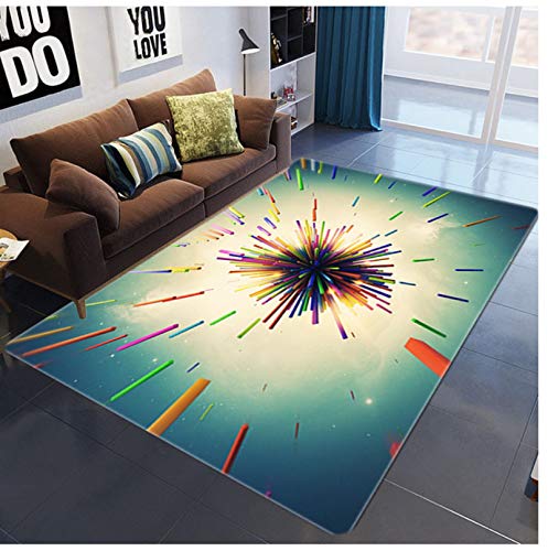 WDSZY Alfombra Moderna, Diseño Creativo En 3D, Alfombra De Gran Tamaño para Sala De Estar Y Dormitorio, Impresión De Poliéster, Diseño Antideslizante, Decoración del Hogar 160X230Cm