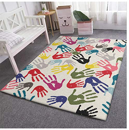 WDSZY Alfombra Moderna, Patrón De Palma De Arte En Color Europeo, Alfombrilla para Sala De Estar Y Dormitorio, Alfombra para Habitación De Niños, Diseño Antideslizante 160X230Cm