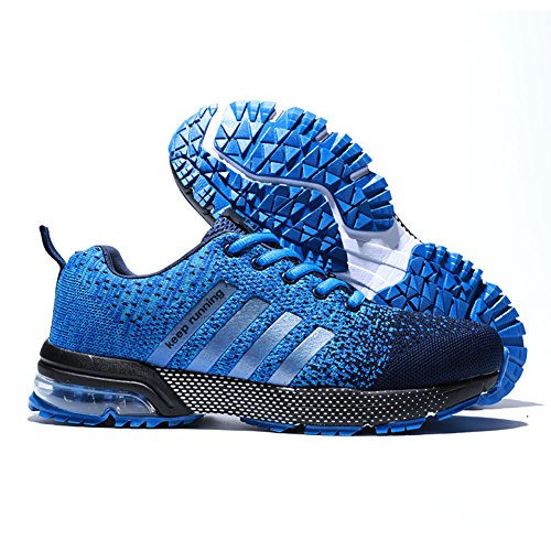 Wealsex Zapatos para Correr En Montaña Asfalto Aire Libre Deportes Zapatillas De Running para Hombre Cojín de Aire Camo Estilo Zapatos Casuales (44 EU, Azul Claro)