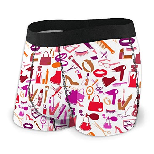 Web--ster Cosmética y Maquillaje Ropa Interior Masculina, Ropa Interior de ángulo Plano, Cinturón Boxer Transpirable con Cinturilla expuesta Talla L