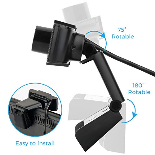 Webcam PC, 1080P HD ajustable USB Webcam con micrófono, Plug and Play cámara web para videollamadas, estudio en línea, conferencia, grabación, juegos