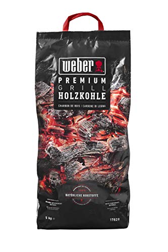 Weber Premium Holzkohle 5 kg Carbón vegetal, Negro