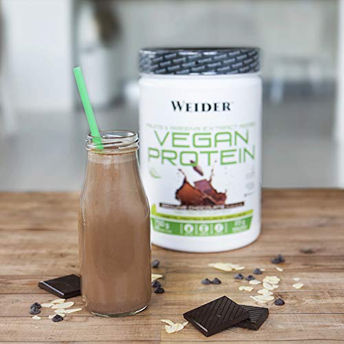 Weider Vegan Protein. Sabor Chocolate. Proteína 100% vegetal de guisantes (PISANE) y arroz. Sin gluten. Sin lactosa. Sin aceite de palma (750 g)