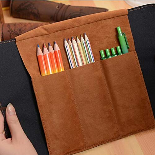 Weimay 1 Pcs PU Leather Pencil Case Travel Drawing Porta Lápices Más Adecuado para Escritores Artistas y Estudiantes Extra Large