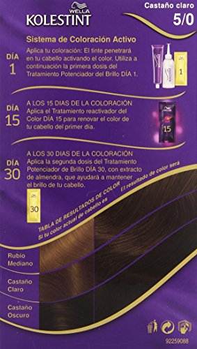 Wella Kolestint Tinte De Cabello Kit, Tono 50 Castaño Claro 210 g