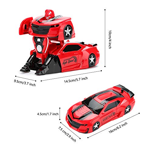 welltop Coche de Control Remoto, Transformar Robot Escalador de Pared Coche Modos duales 360 ° Giratorio Stunt Recargable Juguetes de vehículos de Alta Velocidad con Fuerte Poder de succión