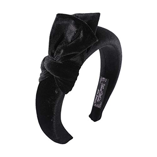 WELROG Diademas acolchadas Mujeres Terciopelo grueso 90s Accesorios para el cabello Diadema Banda para el cabello estilo vintage (Negro + vino rojo + azul marino)