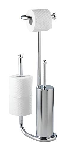 Wenko 18730100 Universalo - Dispensador y soporte de rollos de papel higiénico para baño (23 x 62,5 x 20 cm), cromo