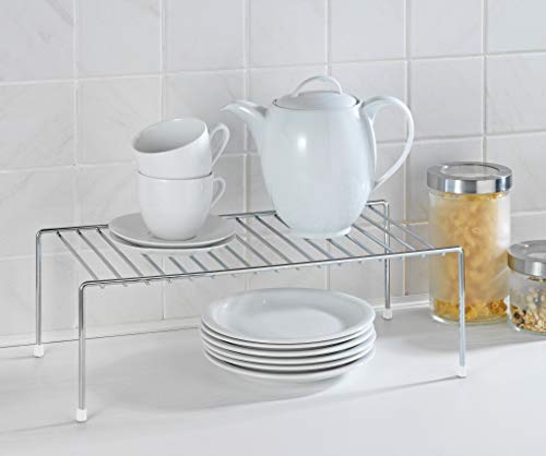 WENKO 2342100 Estante de cocina para vajilla, Metal cromado, 42.5 x 15 x 22 cm, Plata brillante
