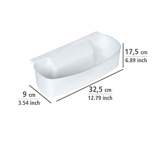 WENKO 7730100 Recipiente para cocina para recoger las basuras - con rascador, Plástico - PP, 32.4 x 17.3 x 9.2 cm, Blanco