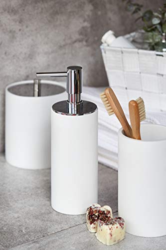 Wenko IDA - Bote para cosméticos o algodones Universal (polirresina, 10,5 x 10,5 x 9 cm), polirresina, Blanco, 10.5 x 10.5 x 9 cm