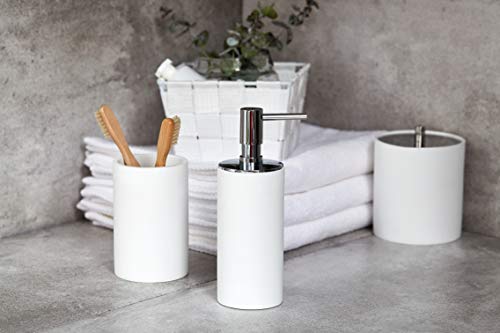 Wenko IDA - Bote para cosméticos o algodones Universal (polirresina, 10,5 x 10,5 x 9 cm), polirresina, Blanco, 10.5 x 10.5 x 9 cm