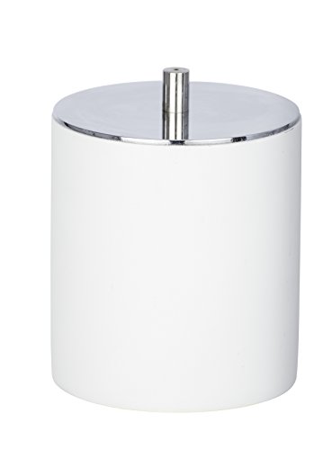 Wenko IDA - Bote para cosméticos o algodones Universal (polirresina, 10,5 x 10,5 x 9 cm), polirresina, Blanco, 10.5 x 10.5 x 9 cm