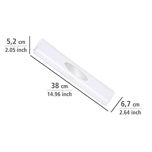Wenko Perfect Cutter Dispensador de Folios, Acrilonitrilo Butadieno Estireno, ideal para los rollos de papel de hasta 33 cm de anchura, Blanco, 6.7x38x5.2 cm