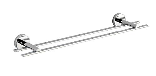 Wenko Vacuum-Loc Badetuchstange Duo Capri, Befestigen ohne bohren, Zinkdruckguss, 58,5 x 6 x 12 cm, chrom
