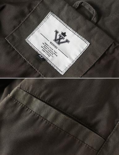 WenVen Chaqueta Militar Entretiempo Vaquera para Hombre Verde Militar Large