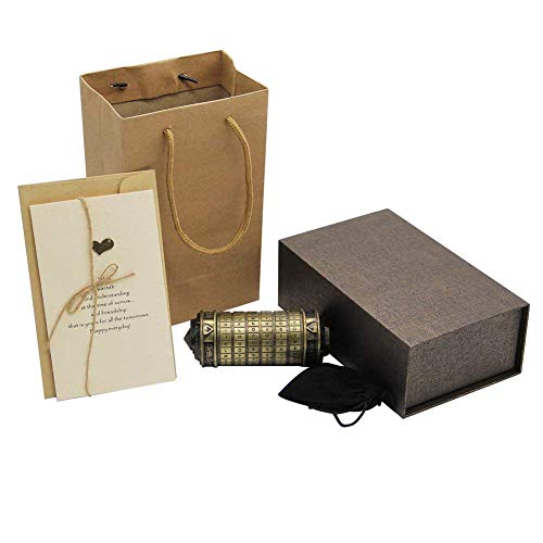 WenX 2019 Da Vinci Code Mini Cryptex/Mini Password Box/Regalo de cumpleaños romántico para el día de San Valentín.
