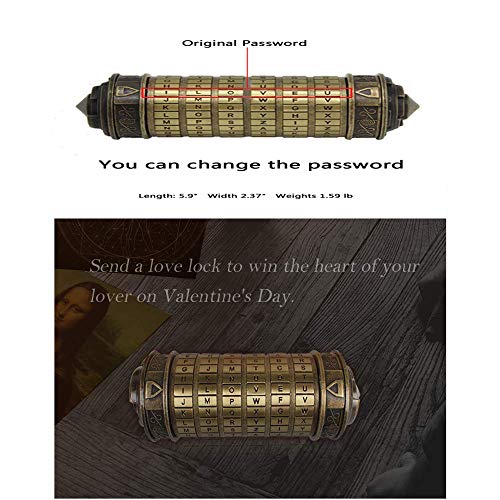 WenX 2019 Da Vinci Code Mini Cryptex/Mini Password Box/Regalo de cumpleaños romántico para el día de San Valentín.