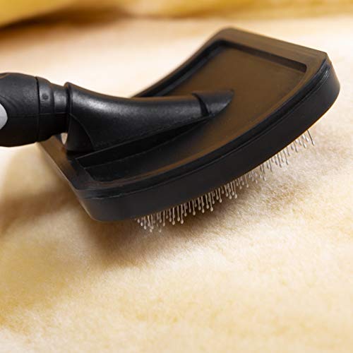 Werner Christ Cepillo para Lana Ideal para cuidar la Piel de Cordero y Oveja, Quitar la Suciedad y Dejar el Pelo Suave En Negro, Talla única