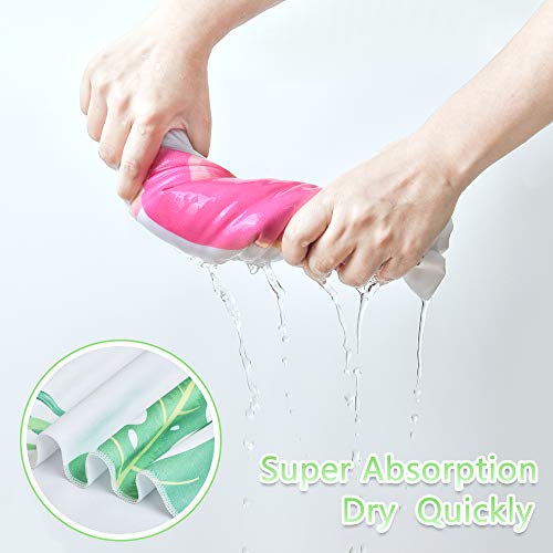 WERNNSAI Toalla de Playa de Flamenco - Tropical Hawaii Suministros para la Fiesta 76 x 152cm Manta de Playa de Microfibra Regalo de Playa de Vacaciones de Viaje para Niñas Mujeres