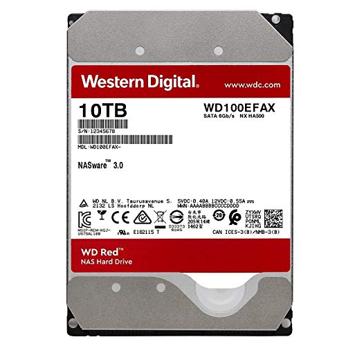 Western Digital 10TB RED - Disco duro (10000 GB, 256MB, Serial ATA III, 5400 RPM, 3.5", NAS)