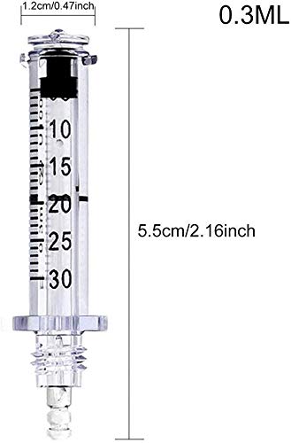 WGZL Aguja para Ampollas De 0.3 Ml - Pluma De Gel Inyectable De Acido Hialuronico, Limpiador Facial Antienvejecimiento Pluma De Microinyeccion De Acido Hialuronico, Cabeza De Ampolla 30 PCS