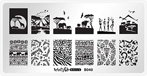 Whats Up Nails - B040 Safari Ride Stamping Plate for Nail Art Design