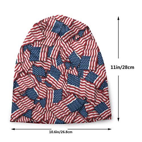 Whecom Patriótico American Flag USA Lover Mujeres Hombres Gorro Casual Hip-Hop Skullcap Gran Baggy Knit Hat Teens Regalos