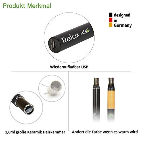 White and Fluffy® vaporizador • Test: 1,6 (bien) • Evaporador Relax 420 Dry Herb seco difusor de fragancia hierbas Evaporador • Super Vape para Weed y hierba