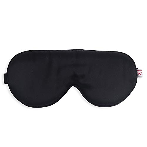 White Lotus Anti Aging - Antifaz de Seda Para Dormir 100% Seda Mulberry Antiarrugas, Antiojeras y Ojos Hinchados/Completa Oscuridad Para Sueño Reparador en Lujosa Caja de Regalo para Hombre y Mujer