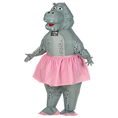 WIDMANN 75513 hinchable Hippo bailarina Disfraz, unisex ? Adultos, Gris , color/modelo surtido