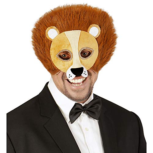 WIDMANN Media máscara de peluche de león para adulto
