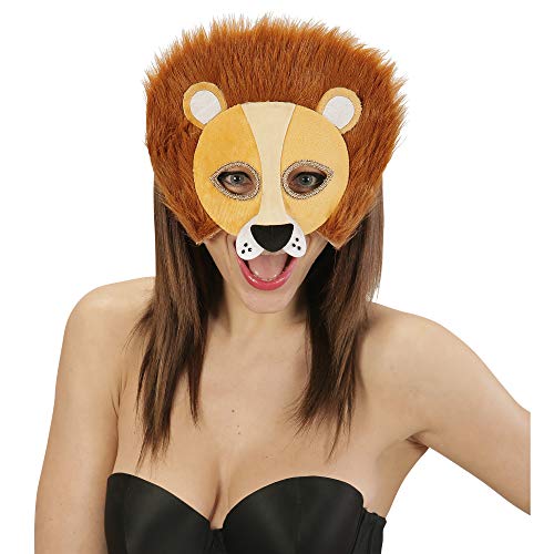 WIDMANN Media máscara de peluche de león para adulto