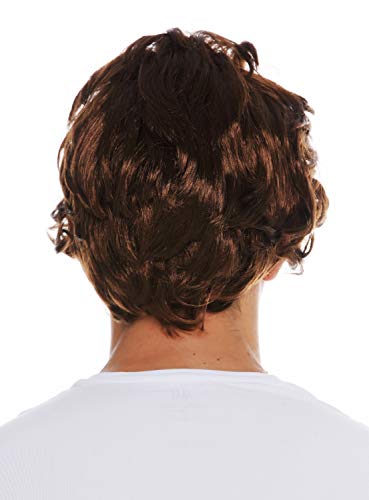 WIG ME UP- 7090-FR33A Peluca Carnaval Halloween Hombres Bigote los años 70 Retro policía Abuelo Casta Rojizo