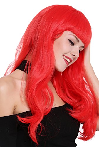 WIG ME UP- 90649-EZA13 Peluca Mujer Carnaval Halloween Rojo Años 50 Burlesque Pin-Up Flequillo