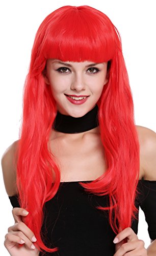 WIG ME UP- 90649-EZA13 Peluca Mujer Carnaval Halloween Rojo Años 50 Burlesque Pin-Up Flequillo