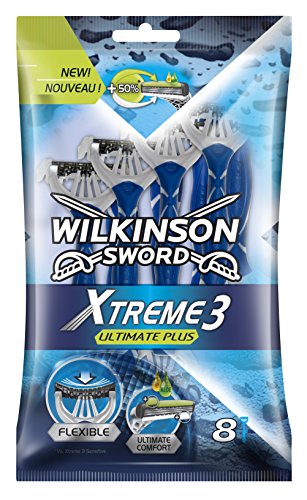 Wilkinson Xtreme 3 Ultimate Plus - Paquete de 8 cuchillas de afeitar desechables
