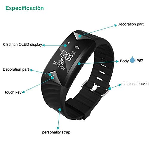 Willful Pulsera Actividad con Pulsómetro, Pulsera Inteligente para Deporte, Reloj Inteligente Impermeable IP67,Pulsómetro,Notificación de Mensajes, Monitor de Sueño, para Hombres Mujeres