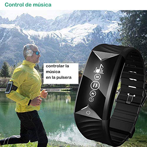 Willful Pulsera Actividad con Pulsómetro, Pulsera Inteligente para Deporte, Reloj Inteligente Impermeable IP67,Pulsómetro,Notificación de Mensajes, Monitor de Sueño, para Hombres Mujeres