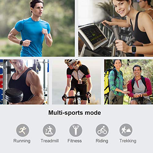 Willful Smartwatch Impermeable Reloj Inteligente con Pulsómetro, Pulsera Inteligente para Deporte con Cronómetro, Podómetro. Smartwatch Hombre Mujer para Android iOS Xiaomi Huawei iPhone(Azul)